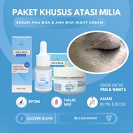 MATA Special Package To Overcome MILIA!! Powerful Milia Cleanser Serum AHA BHA Special For BPOM Milia Very Effective For Overcoming Milia Under The Eyes, Cheeks, Noses And Eyelids Formulated With Special AHA BHA Content Milia