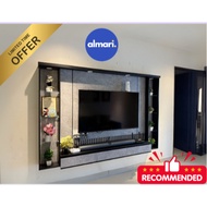 🔥Free Installation TV Cabinet 8'FT (65 INCH TV) with PLUG / LED Light / TV Gantung Almari TV Rak TV 