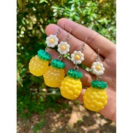 Pineapple Daisy Earrings Handmade