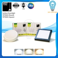 YETPLUS Yet 9003 Round / Yet 9005 Square (White Frame) LED Surface Downlight | Quality Ceiling Light