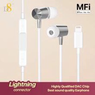 D8 1Pack Wired EarPods Headphones With Lightning Connector, MFi Certified By Apple Earbuds With Remo