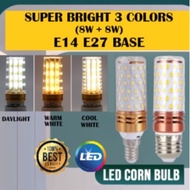 1 BULB 3 COLORS LED Corn Bulb E14 E27 8W+8W (16W) 3 Colors Super Bright LED Bulb LED Mentol 三色灯泡 3 W