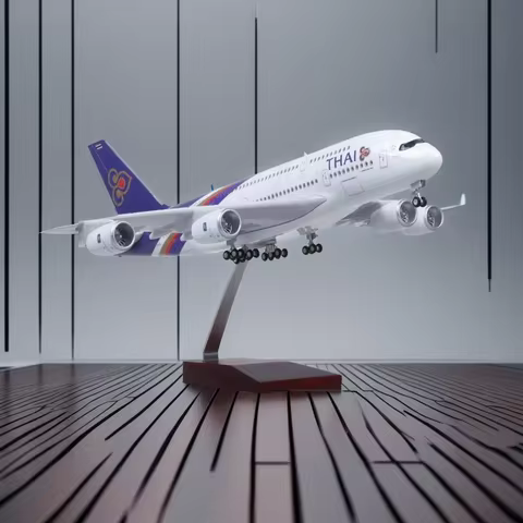 Airplane Toys 1/160 Scale 46cm A380 Thai Airways DieCast Resin Plane Model Aircraft Adult Gift With 