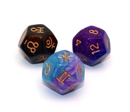 3 Pieces Acrylic Pearl Astrological Dice for Constellation Divination Accessory 3 Colors D12 Glitter