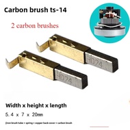 2PCS TS-14 Vacuum Cleaner Motor Carbon Brush V1Z-S24-L EB2401-AL 1200w 5.4x7x20mm