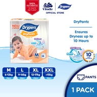 Drypers DryPantz Baby Diapers M58/ L48/ XL42/ XXL36 (1 Pack)