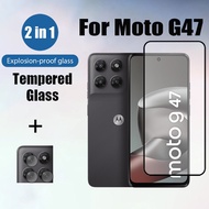 2 in 1 Moto G47 Tempered Glass Screen Protector For Motorola G06 G56 G75 G35 G15 4G 5G Glass Protect