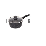 TESORA 20cm Granite Milk Pan Non Stick With Lid Sauce Pot Kuali Saucepan PFOA Free Suitable All Stoves