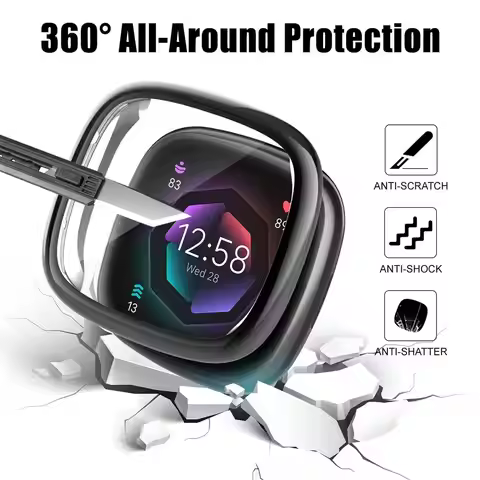 Screen Protector For Fitbit Versa 4/Sense 2 Case Accessories Soft TPU Plated Case All-Around Protect