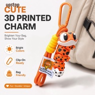 UPSTOTO Leopard Gecko Keychain,  Printed Cute Animal Shape Gecko Backpack Charm, Gifts Big Eyed Leop