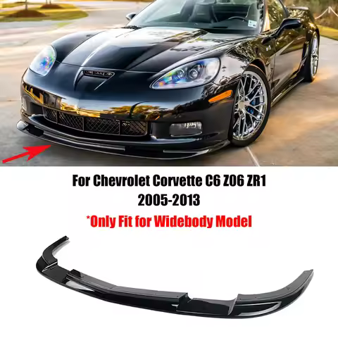 For Chevrolet Corvette C6 Widebody 2005-2013 Z06 ZR1 Style Front Bumper Lip Splitter Spoiler Bodykit