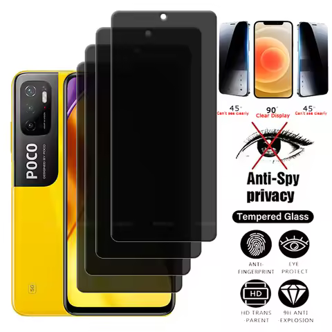 4Pcs For Poco M3 Pro 5G Glass Xiaomi Poco M3 Pro 5G Tempered Glass Protective Privacy Anti-Spy For S
