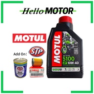 MOTUL 5100 GOLD 10W40 4T  TECHNOSYNTHESE  ENGINE OIL FRANCE STP OIL FILTER STP OIL TREATMENT Y15 Y16