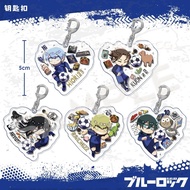 Blue Lock Anime Rin Itoshi Raichi Aryu Hiori Kuon heart-shaped Acrylic mica keychain anime accessory