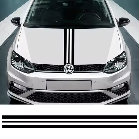 Car Hood Bonnet Sticker For VW Volkswagen Polo 6R 6C 9N2 9J GTI Auto Modification PVC Racing Style D
