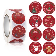 500pcs/roll Merry Christmas Stickers Christmas Gift Sealing Stickers Christmas Design Diary Scrapbooking Stickers Decor Navidad Label Sticker Packaging Box Roll Adhesive Labels