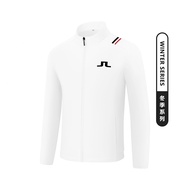 J.lindeberg Golf เสื้อกันลมผู้ชายฤดูใบไม้ร่วงฤดูหนาวกอล์ฟกีฬาเสื้อแจ็คเก็ตขนแกะอบอุ่นสบาย #2301