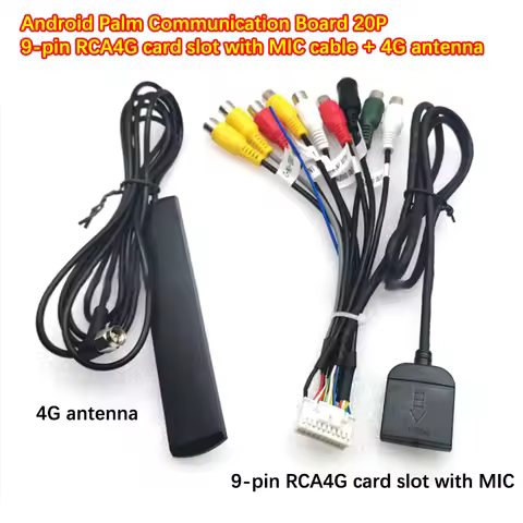 Car Radio RCA Output Wire Harness Wiring Connector Adaptor Cable 4G SIM Car Slot Car Radio +4G Anten