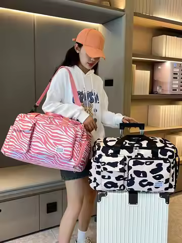 Cow, Leopard, Zebra Print, Duffle Bag, Travel Bag, Luggage Bag, Large Capacity, Dry And Wet Separati