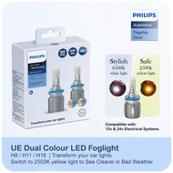 Philips UE Dual Colour LED Fog light ( H8 H11 H16 | Switch between Stylish 6500K White & Safe 2500K