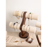Walnut Flannel Bracelet Rack Collection Double Bracelet Storage Rack Jewelry Display Rack Hair Rope 