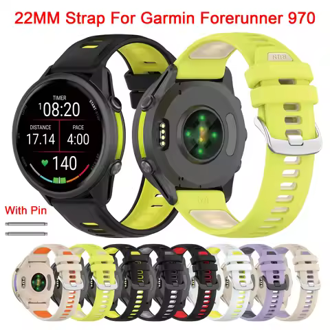 22mm Watchband For Garmin Forerunner 970 965 955 570 47MM 935 945 265 255 Strap Silicone Sports Brac