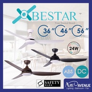 BESTAR STAR 3 3-Blade in 36 / 46 / 56 Inch DC Motor Ceiling Fan with LED Light and Remote Control