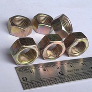 10 BUAH MUR 17 KUNING M12 KUNCI 17 HEXA PITCH DRAT 1.25 UNTUK BAUT 17 NUT DIAMETER DALAM 12MM LUAR 1