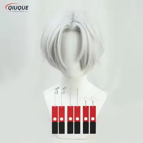 Anime Tenjiku Izana Kurokawa Cosplay Wig Silver White Heat Resistant Hair Wigs + Wig Cap + Earrings