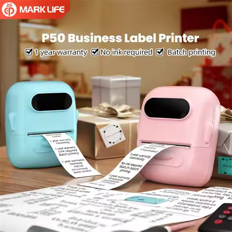 Marklife Wireless Label Printer P50 Inkless Blue-tooth Thermal Label Maker Adhesive Label Sticker Ma