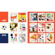 Thai Stamps Not Used Euro 2016 Football Commemorative Are 15 Unique Stickers.