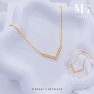 Merlin Goldsmith 22K 916 Gold Elegant V Necklace