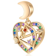 925 Sterling Silver Valentines Day Charms Heart Charms, I Love You to The Moon and Back Pendant, Cup