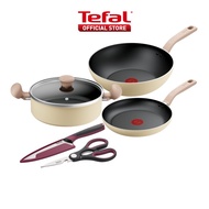Tefal Daisy Wok Pan 28cm + Tefal Daisy Shallow Pan 24cm w/ Lid + Tefal Daisy Fry Pan 24cm + Tefal Co