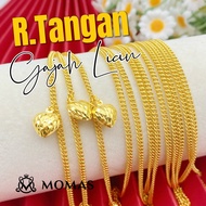 MOMAS Rantai Tangan Gajah Licin Love Gantung Emas 916 Rantai Tangan Emas 916 Gelang Tangan emas 916