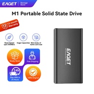 EAGET M1 Portable SSD USB3.2 Type-C External Solid State Drive Up To 550MB/s Mini Name Card Size Met