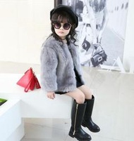 美晶聚禮服👚仿狐狸毛女童皮草外套寶寶毛毛大衣兒童棉衣