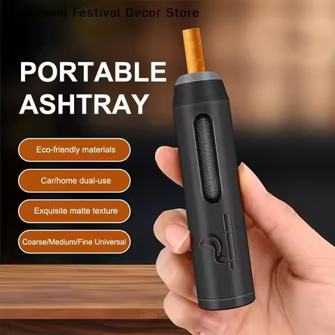 【K】Portable Car Ashtray, No-Fall Ash Control Tool for Vehicles, Lazy Person's Accessory, Spill-Proof