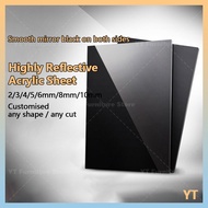 【YT】Custom Black acrylic sheet mirror diy handmade panel translucent black teal plexiglass sheet flu