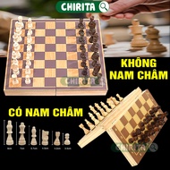 Foldable Magnetic and Non-Magnetic Wooden Chess Board - Chirita Boardgame Premium Magnetic Chess Set