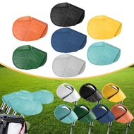 [mcfsnzwtxz1bw] Golf Iron Covers Set Durable PU Leather Protector Head Covers for Golf Clubs Outdoor