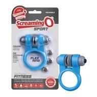 TheScreamingO - Sport Stretchy Flex Vibrating Cock Ring (Blue) - Sex Toys for Men
