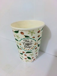 Ly giấy 360ml - 14oz mẫu The Coffee Shop - Set 100 cái kèm nắp