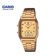 CASIO GENERAL AQ-230GA Unisex Vintage Analog Digital Watch Stainless Steel Band