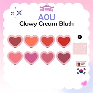 (+Free Sticker) AOU Glowy Cream Blush 8 colors / K-BEAUTY