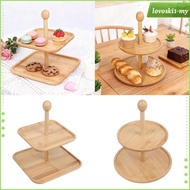 [LovoskibcMY] Wood Cupcake Stand Dessert Display Stands Two Tiered Trays Cupcake Display Stand for F