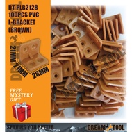 *CLEAR STOCK*DT-PLB2128	100pcs PVC L-Bracket (Brown)*CLEAR STOCK*