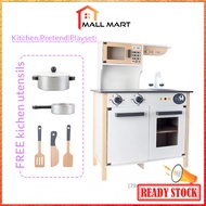 MallMart Wooden Europe Kitchen Playset Kids Cooking Toy Permainan Masak-masak MTKB-08