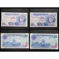 Siri 5 Satu Ringgit [2 SUSUN NOMBOR] 1982-1984 Koleksi Aziz Haji Taha-Sign Terindah Notes RM1 $1 Dui