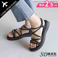 Korea Air Transport Simple Variety Line Ratio 2.5CM Thick-Soled Stitching Slippers Sandals Slippers 